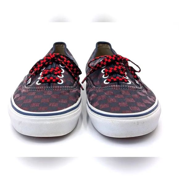 Vans Doren Red and Black Checkerboard With Checkered Shoelaces Men 10.5 Women 12