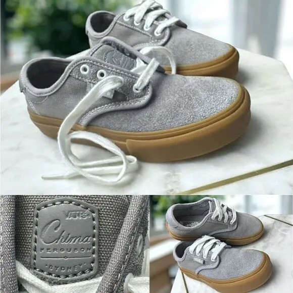 VANS Kids Pro Chima Ferguson Gum Sole Sneakers Shoes Grey Size 13