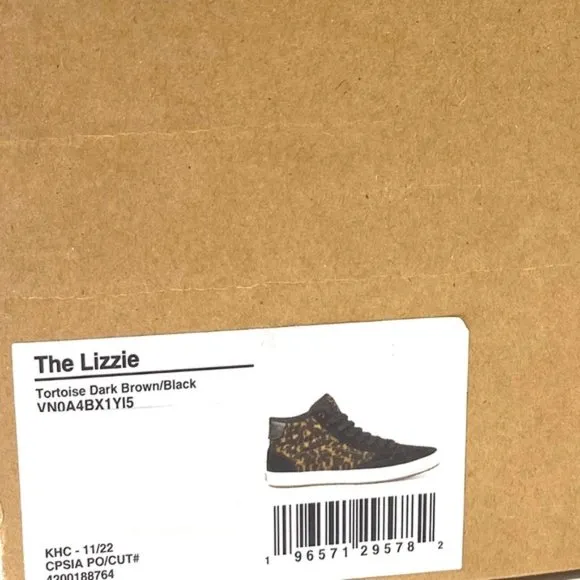 VANS Lizzie Tortoise Sneakers Dark Brown Suede Canvas Shoe Skate Men VN0A4BX1YI5