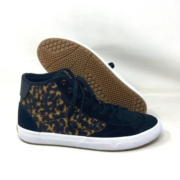 VANS Lizzie Tortoise Sneakers Dark Brown Suede Canvas Shoe Skate Men VN0A4BX1YI5