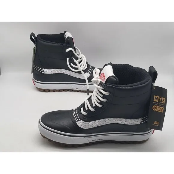 Vans MTE Standard Mid Waterproof Unisex Snow Boot Sz 7.5 Black White