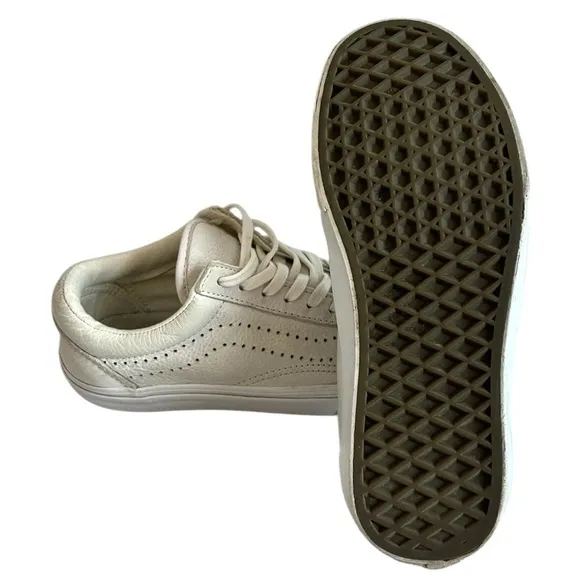 VANS Old Skool Reissue White Leather Sneakers Sport Skateboarding Sneakers Shoes