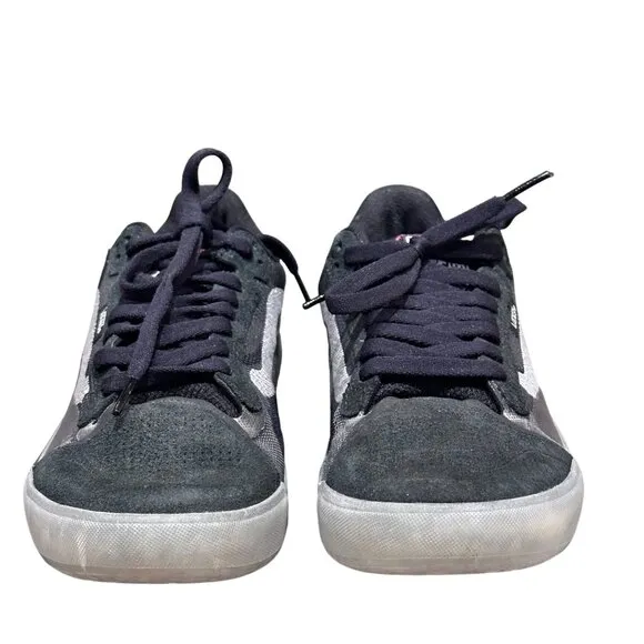 Vans Old Skool Shoe Sneaker Style 721356 Black Suede w Gray Teen Size Mens 7.5