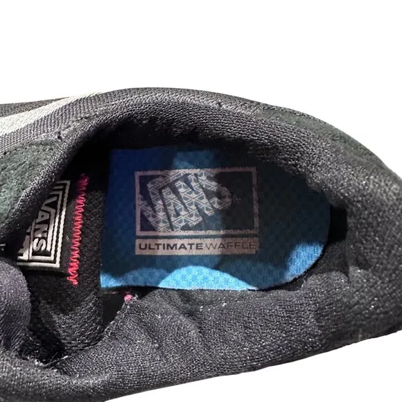 Vans Old Skool Shoe Sneaker Style 721356 Black Suede w Gray Teen Size Mens 7.5