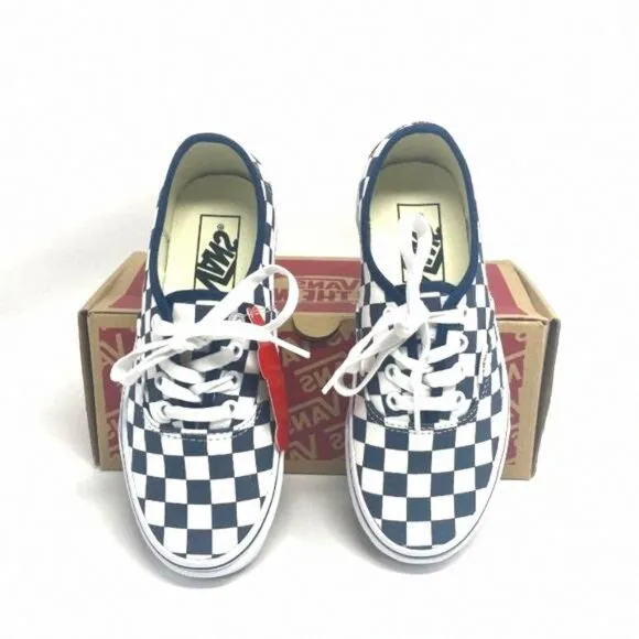 VANS Original Authentic DRS Checkerboard Dark Blue OA2Z5IKLS Sneakers Kids White