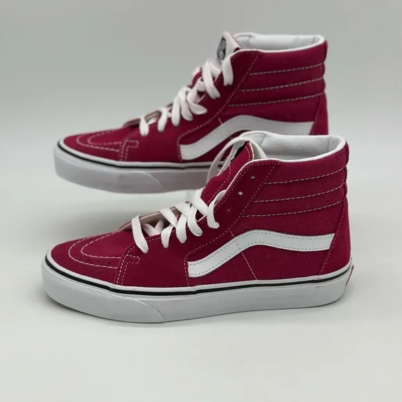 Vans Red and White High-Top Sneakers with Classic Design