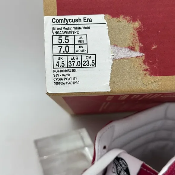 Vans Red and White High-Top Sneakers with Classic Design