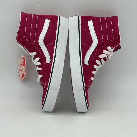 Vans Red and White High-Top Sneakers with Classic Design