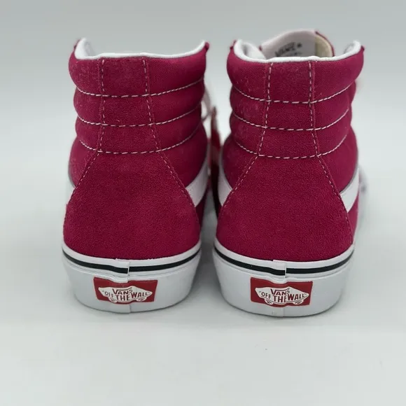 Vans Red and White High-Top Sneakers with Classic Design