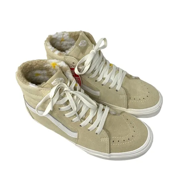 VANS Sk8-Hi Cozy Hug Biscotti Shoes Suede Sneakers Casual Women Size VN0A7Q5NBVV