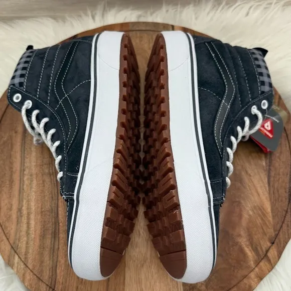 VANS Sk8-Hi MTE-1 Plaid Grey/White Men's Sz 9 Wmns 10.5 Sneakers High-Top Shoes