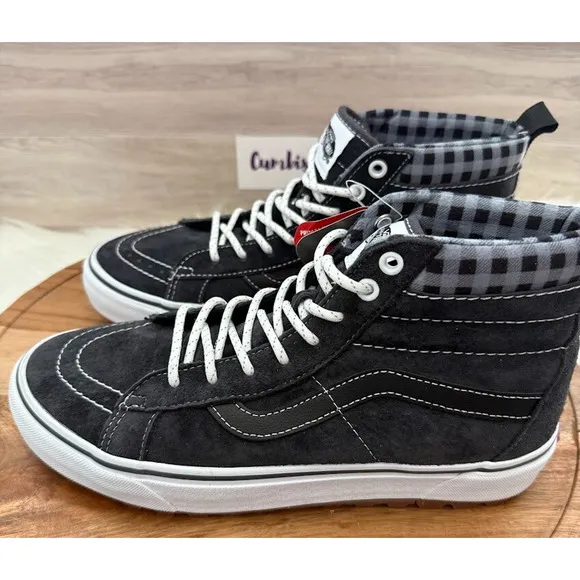 VANS Sk8-Hi MTE-1 Plaid Grey/White Men's Sz 9 Wmns 10.5 Sneakers High-Top Shoes