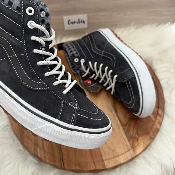 VANS Sk8-Hi MTE-1 Plaid Grey/White Men's Sz 9 Wmns 10.5 Sneakers High-Top Shoes