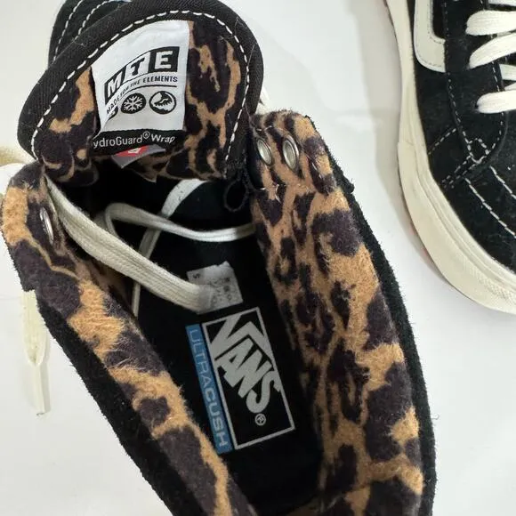 VANS SK8-HI MTE-1 SHOES Sneakers Suede Black Leopard Size 7.5 Womens / 6 Mens