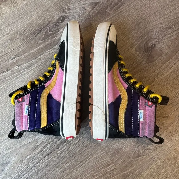 Vans SK8-HI MTE-2 Waterproof Sneakers Black Pink Purple Yellow Women 7.5