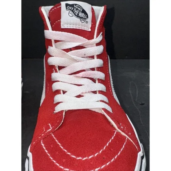 VANS Sk8-Hi Red Canvas High Top Skate Shoes - Men's 5.5 Women 7