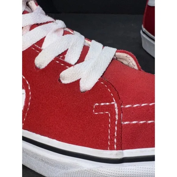VANS Sk8-Hi Red Canvas High Top Skate Shoes - Men's 5.5 Women 7