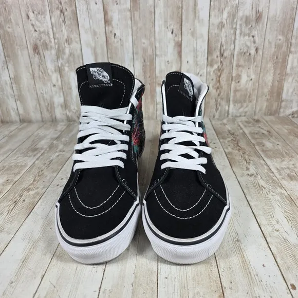 Vans SK8-Hi Skull Rose High Top Sneakers Casual Shoes Black Multi Mens 10
