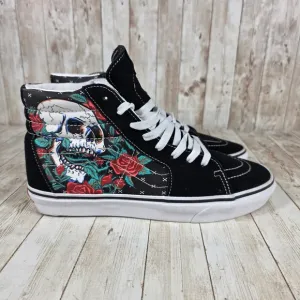 Vans SK8-Hi Skull Rose High Top Sneakers Casual Shoes Black Multi Mens 10