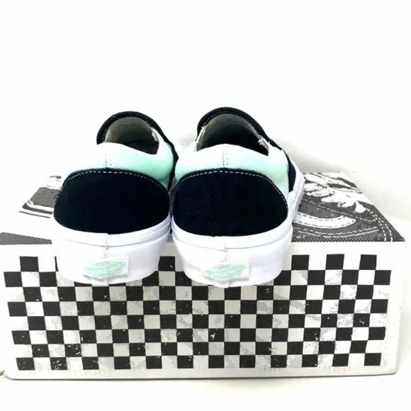 VANS Skate Slip On Sneakers For Women Mint Black VN0A5FCAM2T Casual Canvas Suede