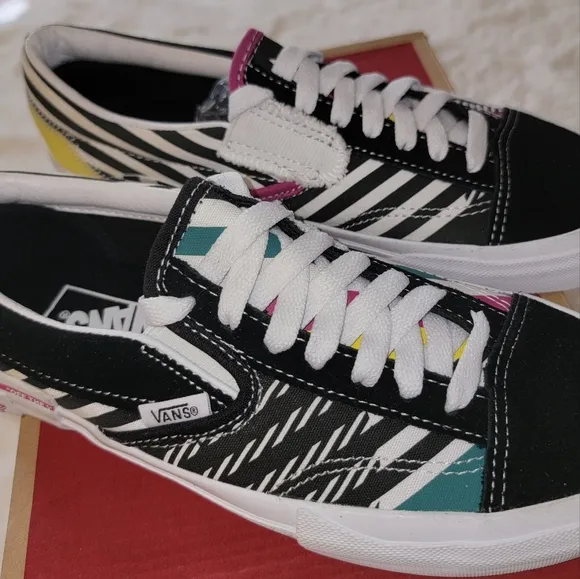 Vans Slip On Cap 'Juxtapoze Pack' Multicolor Sneaker Shoes Size Women 7 Men 5.5