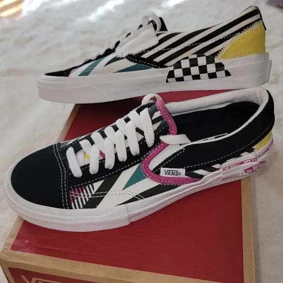 Vans Slip On Cap 'Juxtapoze Pack' Multicolor Sneaker Shoes Size Women 7 Men 5.5