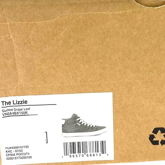 VANS The Lizzie Shoe Grape Leaf Sneakers Canvas Suede High Men Skate VN0A4BX150K
