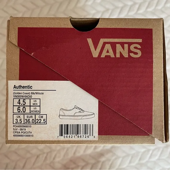 Vans - Unisex Authentic Golden Coast Checkerboard Sneakers (W 6.0 / M 4.5) NWB