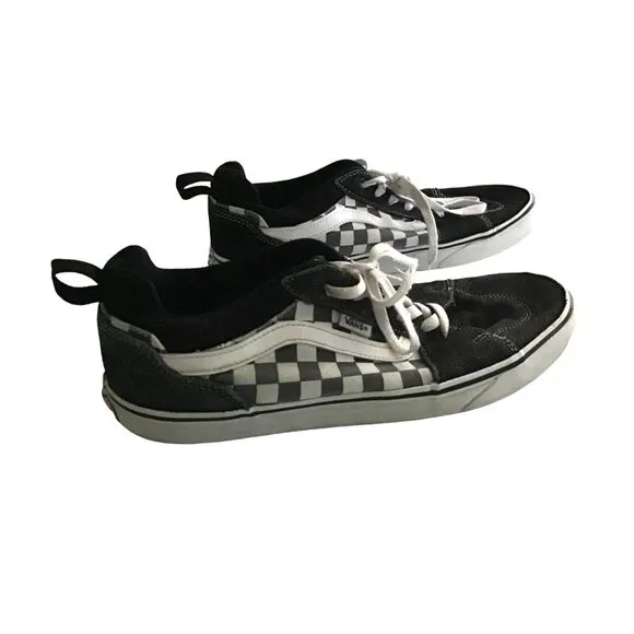Vans Unisex Checkered Old Skool Sneakers Black/White Size 11