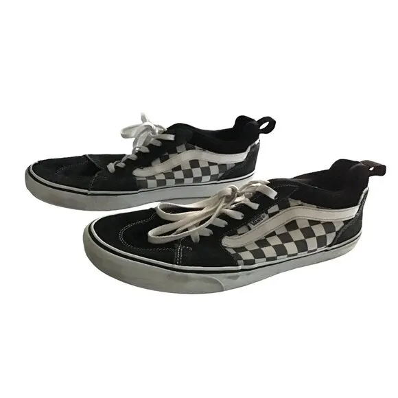 Vans Unisex Checkered Old Skool Sneakers Black/White Size 11