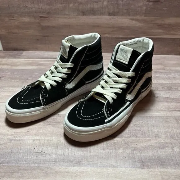 Vans Unisex Sk8-Hi Reconstruct High Top Sneakers Black &amp; White Size: Men's 6