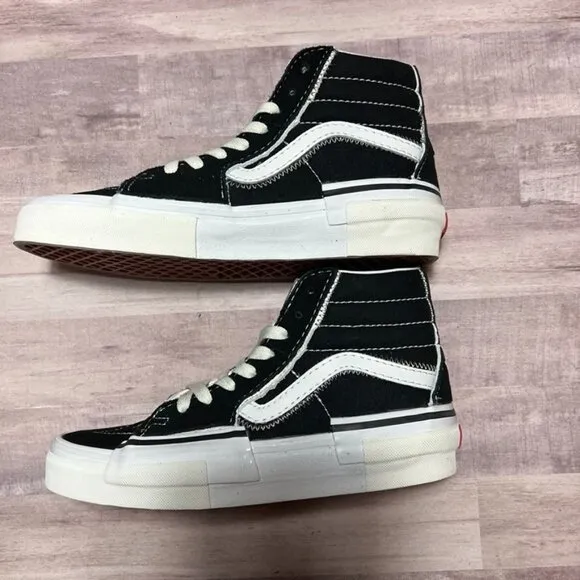Vans Unisex Sk8-Hi Reconstruct High Top Sneakers Black &amp; White Size: Men's 6