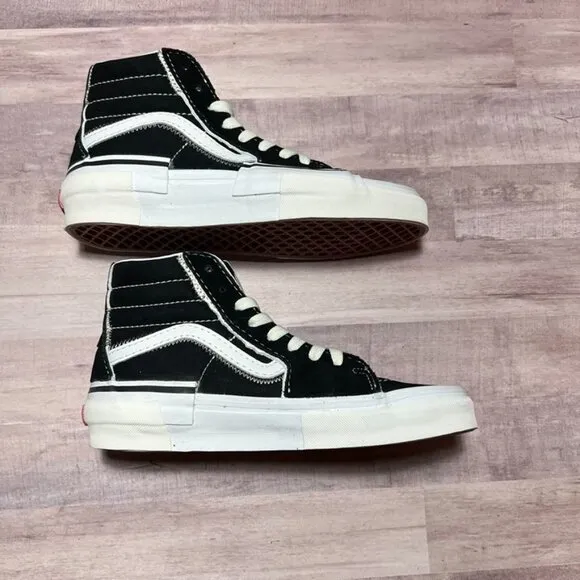 Vans Unisex Sk8-Hi Reconstruct High Top Sneakers Black &amp; White Size: Men's 6