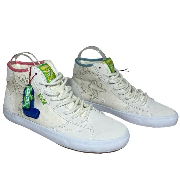 VANS X SESAME STREET Suede Canvas Sk8-Hi High Top Sneakers New
