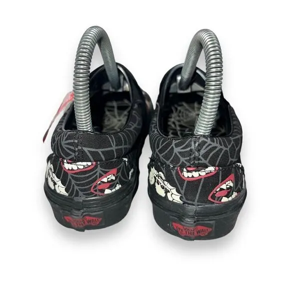 Vans Classic Slip-on &quot;Glow Frights&quot; Black / White / Red Women's 6.5