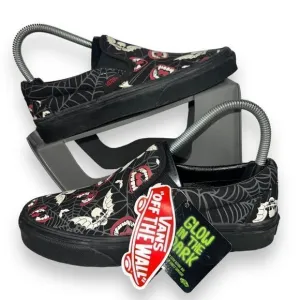 Vans Classic Slip-on &quot;Glow Frights&quot; Black / White / Red Women's 6.5