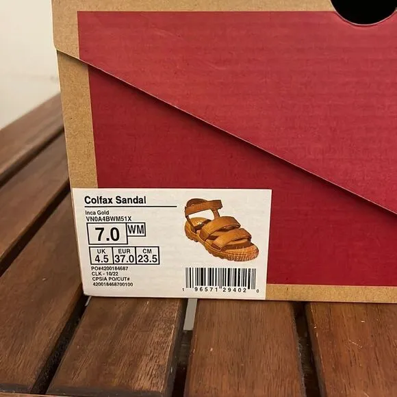 Vans Tan Colfax Sandals Inca Gold USA Women Size 7/UK 4.5/EU 37