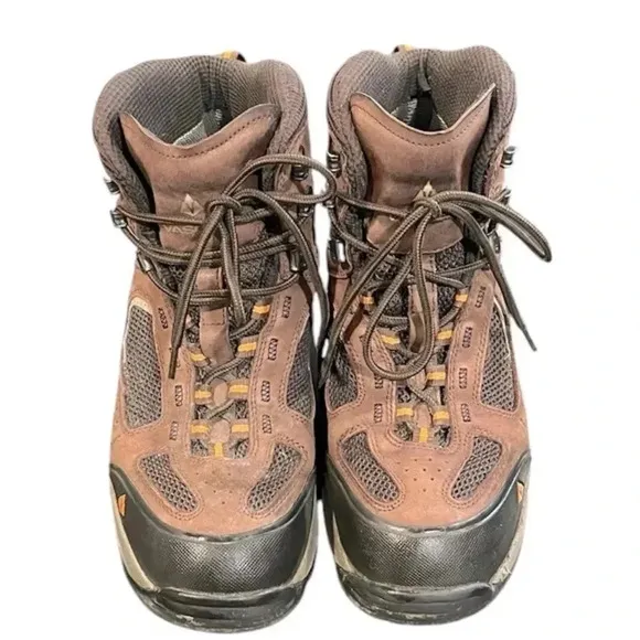 Vasque Goretex Mens Waterproof Mid Calf Lace Up Brown Leather Hiking Boots sz 9