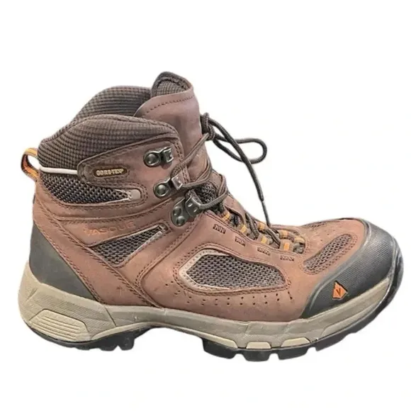 Vasque Goretex Mens Waterproof Mid Calf Lace Up Brown Leather Hiking Boots sz 9
