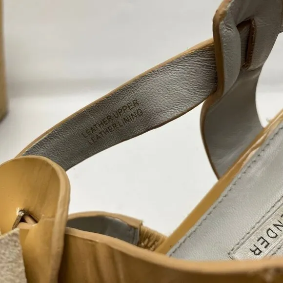 VERA WANG Beige Floral Espadrille Wedge Platform Sandals Size 9.5