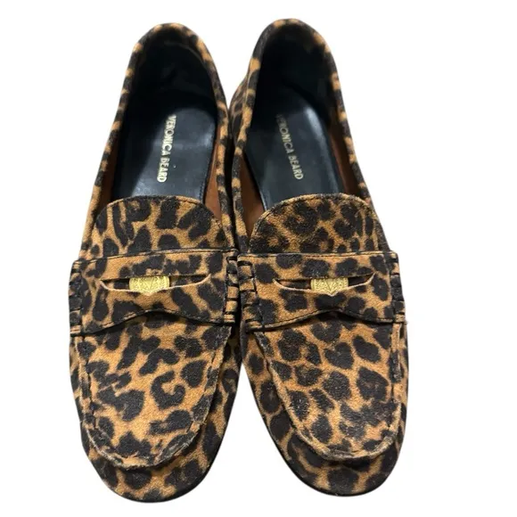 Veronica Beard Leopard Print penny Loafers size 8. Quiet luxury classic elegant