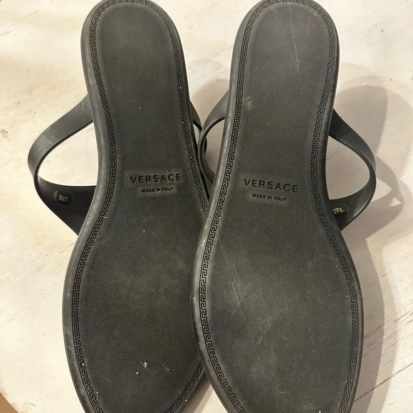 VERSACE MEDUSA HEAD BLACK SANDALS