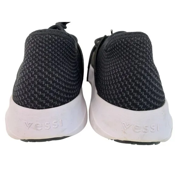 Vessi Everyday Womens Sneakers Size 7 Black  White Knit Lightweight Waterproof