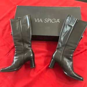 Via Spiga Made in Italy Dark Brown Calf Boots Size 8