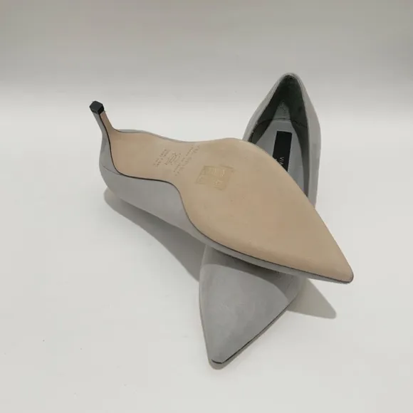 VIA SPIGA NIKOLE 55 LEATHER SUEDE GRAY PUMP HEELS POINTED TOE DRESS SHOES 6.5