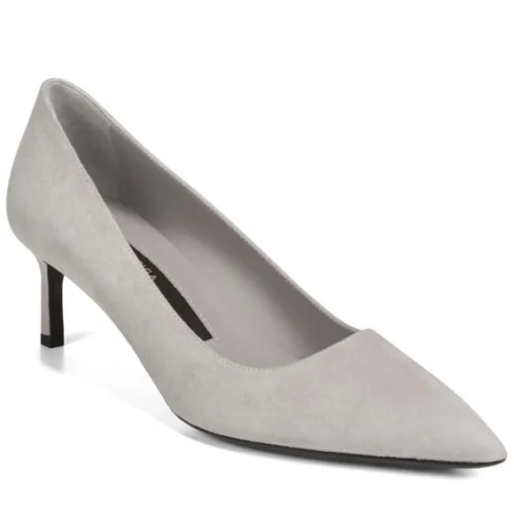 VIA SPIGA NIKOLE 55 LEATHER SUEDE GRAY PUMP HEELS POINTED TOE DRESS SHOES 6.5