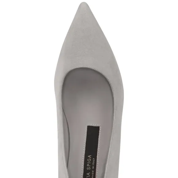 VIA SPIGA NIKOLE 55 LEATHER SUEDE GRAY PUMP HEELS POINTED TOE DRESS SHOES 6.5