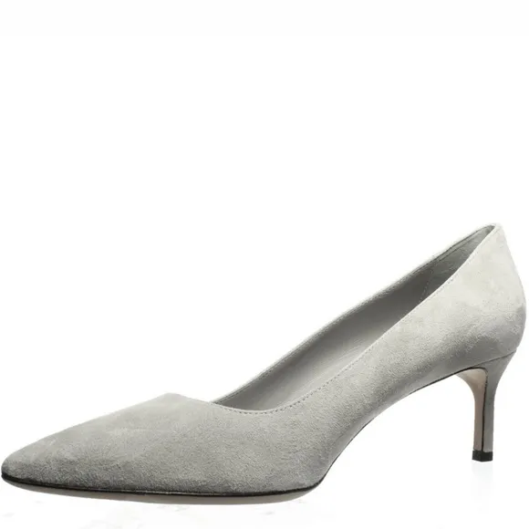 VIA SPIGA NIKOLE 55 LEATHER SUEDE GRAY PUMP HEELS POINTED TOE DRESS SHOES 6.5