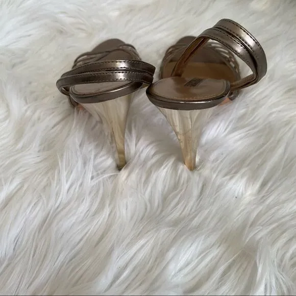 Via Spiga Metallic Sling Back Heeled Sandals 9