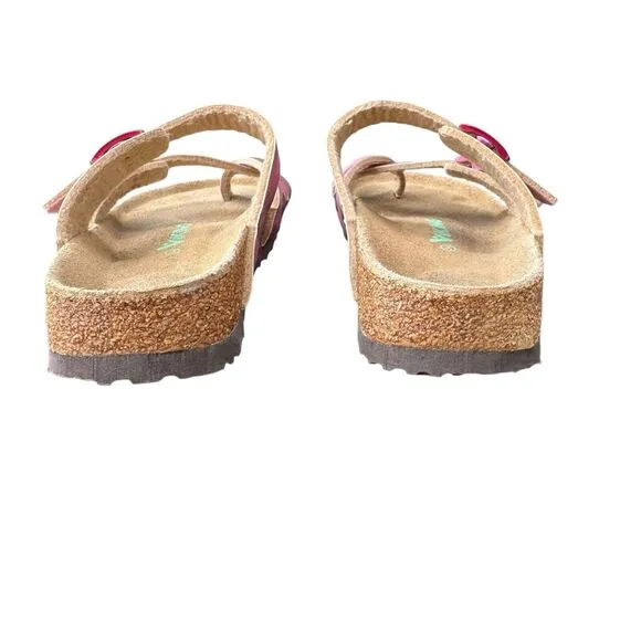 VIKING Tofino Youth Cork Sandals Buckle Pink Metallic Polka Dot EU34/US3-3.5 EUC